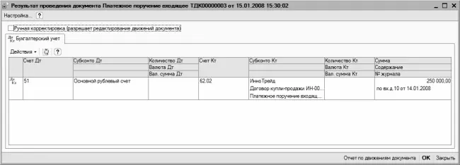 Рис 512Результат проведения входящего платежного поручения Как видно на - фото 156