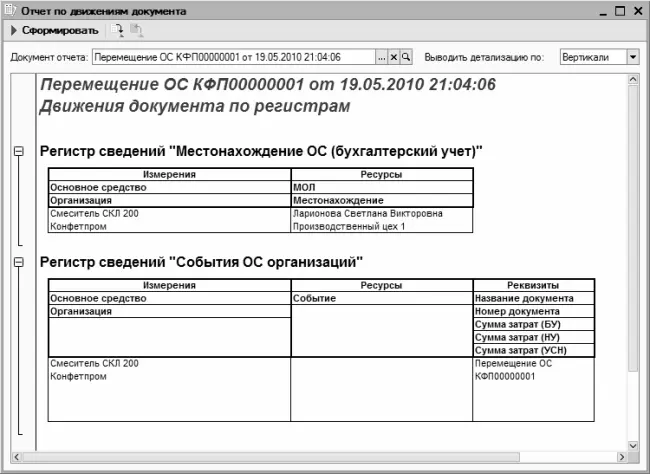 Рис 710Информация о проведении документа по регистрам Этот отчет можно - фото 187