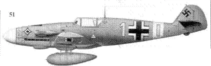 51 Bf109G4Z Trop желтая 1 командира 9JG53 оберлейтенанта Франца - фото 164