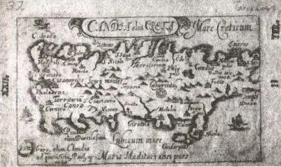 Карта Крита 1662 года Лабиринт Минотавра изображен в центре острова на месте - фото 66