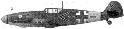 2 Bf109G2 черный шеврон и стрела командира JG3 Удет майора - фото 17