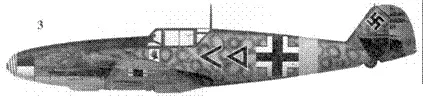 3 Bf 109F2 черные шеврон и треугольник командира IJG3 гауптмана Ганса - фото 18
