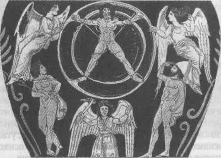 Рис 7 Иксион привязанный к колесу роспись древней вазы Греки испытывали - фото 7