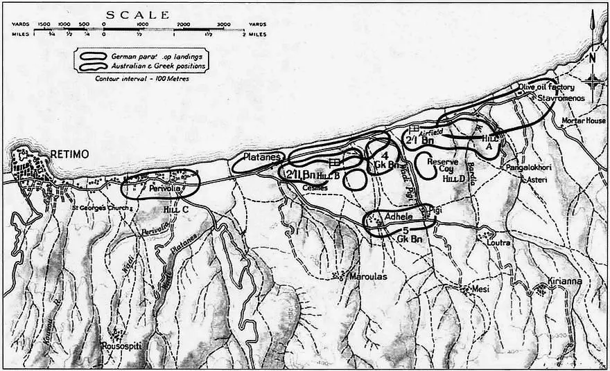 Положение в окрестностях Ретимнона на утро 20 мая 1941 года Положение в - фото 49