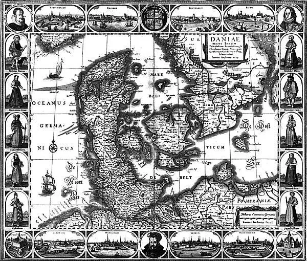 Карта Дании 1629 г Кроме поляков в охоту на флотилию Карстена Роде - фото 10