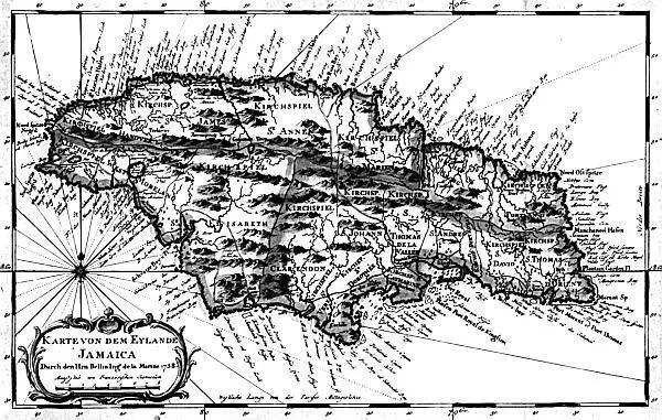 Карта острова Ямайка Картограф Н Беллин 25 декабря 1665 года около 300 - фото 48