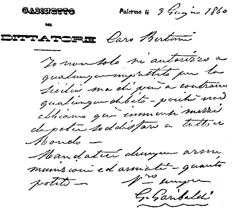 Письмо диктатора Гарибальди к другу Бертани Победы Гарибальди ускорили - фото 4