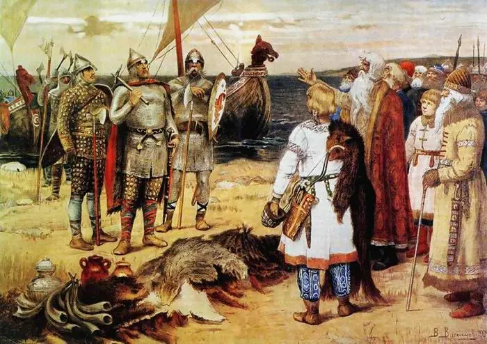 Прибытие Рюрика в Ладогу Художник AM Васнецов Богатырский скок Художник - фото 4