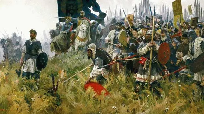 Утро на Куликовом поле Художник АП Бубнов Поединок Пересвета с Челубеем - фото 17