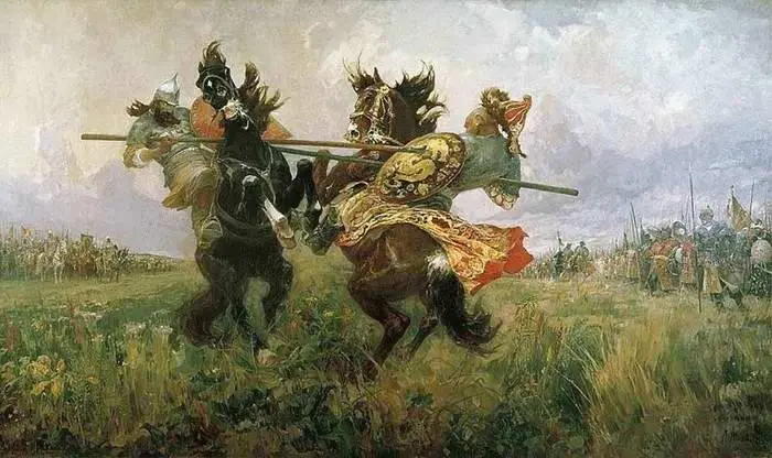 Поединок Пересвета с Челубеем Художник МИ Авилов Послание Филофея дьяку - фото 18