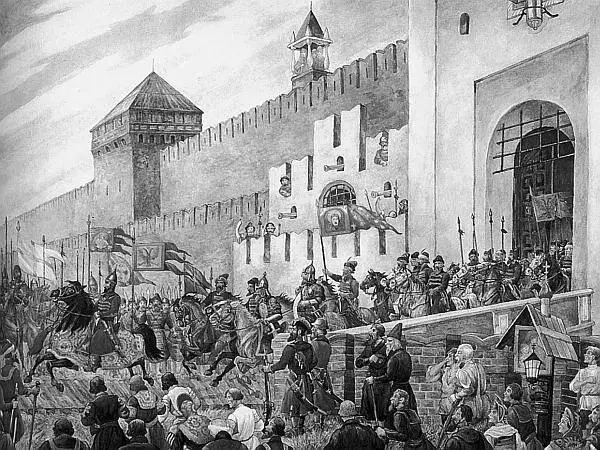 Выезд Ивана Грозного на борьбу с Ливонией Художник ГЭ Лисснер Покорение - фото 25