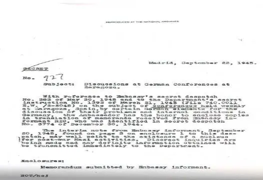 Выдержки из досье Сарагоса из американских архивов с декабря 1944 по сентябрь - фото 46
