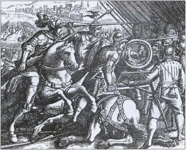 Пленение Франциска I при Павии Старинная гравюра Французский король Людовик - фото 20