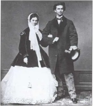 Король Людвиг II со своей невестой Софией Баварской Фотография Й Альберта - фото 18