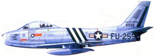 F86A капитана Джеймса Джабары F86F капитана Мануэля Дж Фернадеса F86E - фото 99