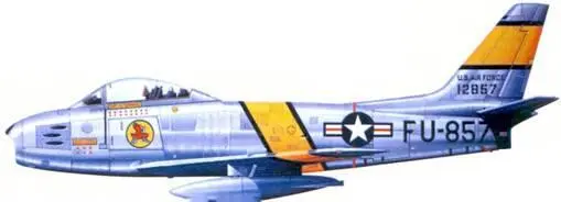 F86F капитана Мануэля Дж Фернадеса F86E майора Фредерика С Блисси - фото 100