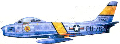 F86E капитана Леонарда У Лилли F86A 1го лейтенанта Ричарда С Биккера - фото 103