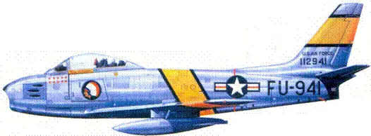 F86F полковника Джеймса К Джонсона F86A полковника Гленна Т Иглстоуна - фото 97