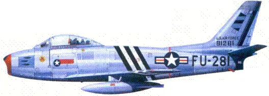 F86A полковника Гленна Т Иглстоуна F86A капитана Джеймса Джабары F86F - фото 98