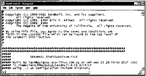 Рис 103 Файл sendmailcf полученный с Linuxсервера в ASCIIрежиме Бинарные - фото 50