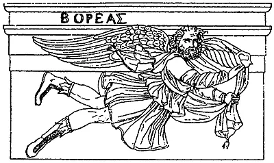 Рис 241 Борей северный ветер Старинный барельеф Взято из 5241 с 148 - фото 247