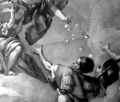 Рис 290 Фрагмент предыдущей фрески Люди радостно хватают серебро и золото - фото 297