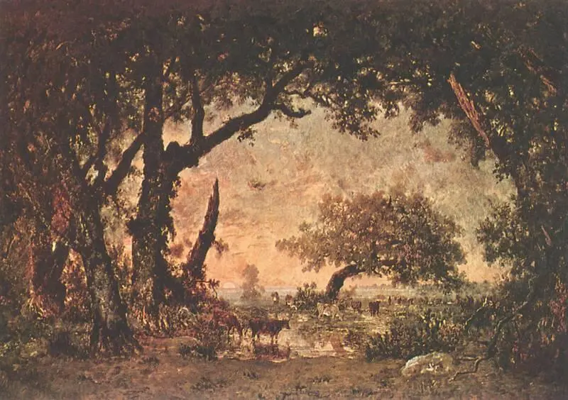 Т Руссо Опушка леса в Фонтенбло Заход солнца 18481850 Музей Орсэ Париж - фото 68