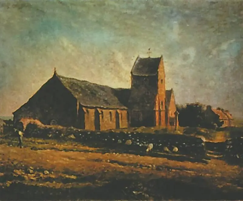 Ж Ф Милле Церковь в Гревилле 1871 Лувр Париж Человек занимает важное - фото 77