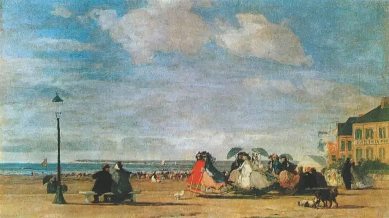 Э Буден Императрица Евгения на пляже в Трувиле 1863 Художественная - фото 84