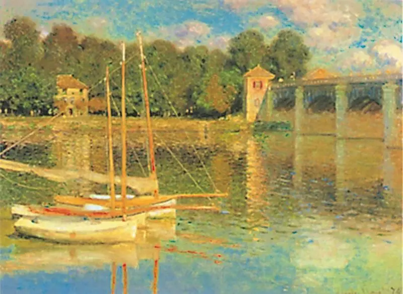 К Моне Лодки и мост в Аржантёе 1874 Музей Орсэ Париж Интересен пейзаж - фото 88
