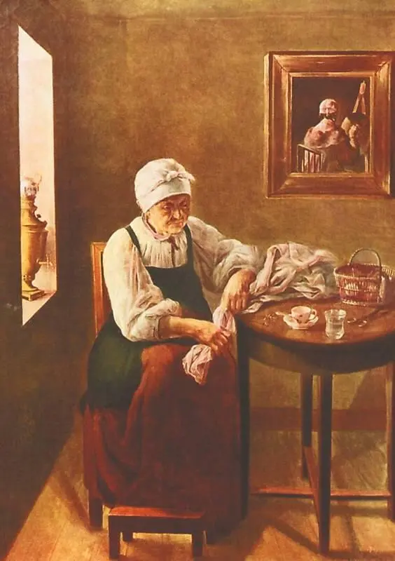 В А Тропинин За починкой белья Портрет А И Тропининой ок 1855 - фото 209