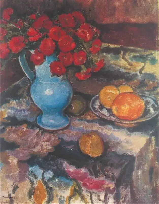 Ю Панкевич Натюрморт Цветы в голубой вазе 1923 Национальный музей - фото 122