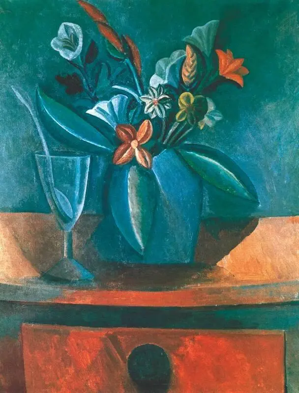 П Р Пикассо Букет цветов в сером кувшине и бокал с ложкой 1908 Эрмитаж - фото 145