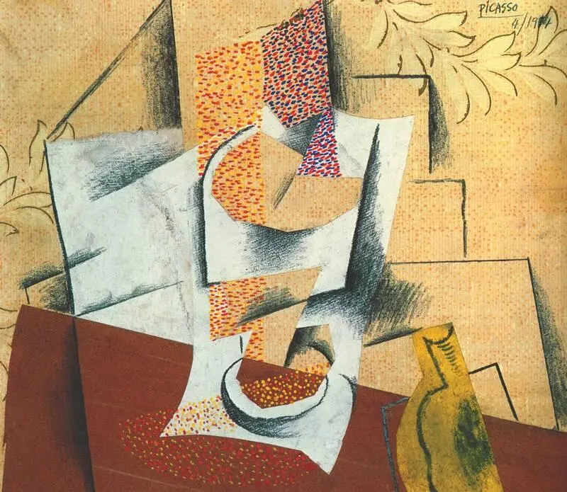 П Р Пикассо Рюмка и разрезанная груша на столике 1912 Эрмитаж - фото 151