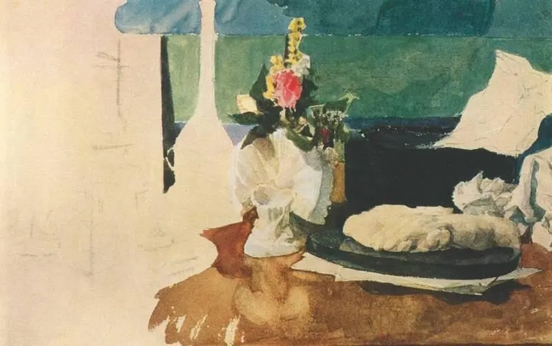 М А Врубель Натюрморт Цветы пресспапье и другие предметы 1885 Музей - фото 174