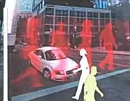 Лазерная подсветка системы Virtual Wallсоздает изображение идущих пешеходов - фото 38