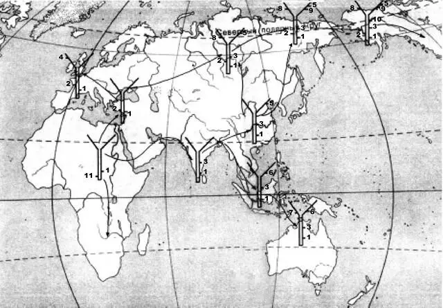 Рис 9 Пути народообразующей миграции современного человека из - фото 10