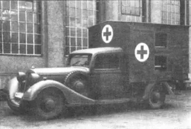 Армейский санитарный фургон KfzII на шасси Horch 830 Вид сбоку и вид - фото 9