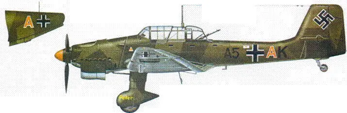 Ju 87B1 из StG 11939 г Учебный Ju 87В1 из LeStG 1 Франция 1940 - фото 125