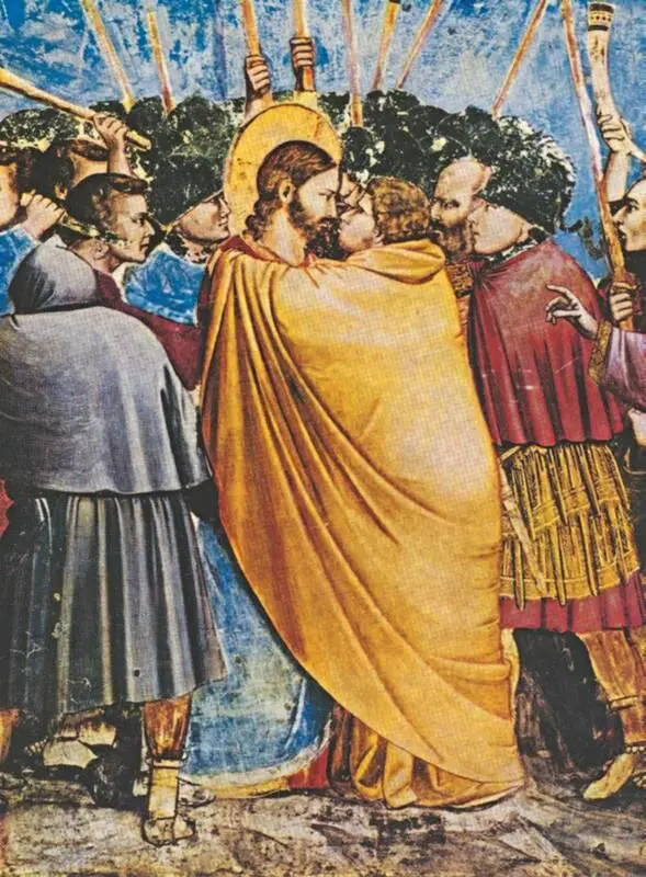Джотто Поцелуй Иуды Фрагмент около 13051308 годов капелла дель Арена - фото 41