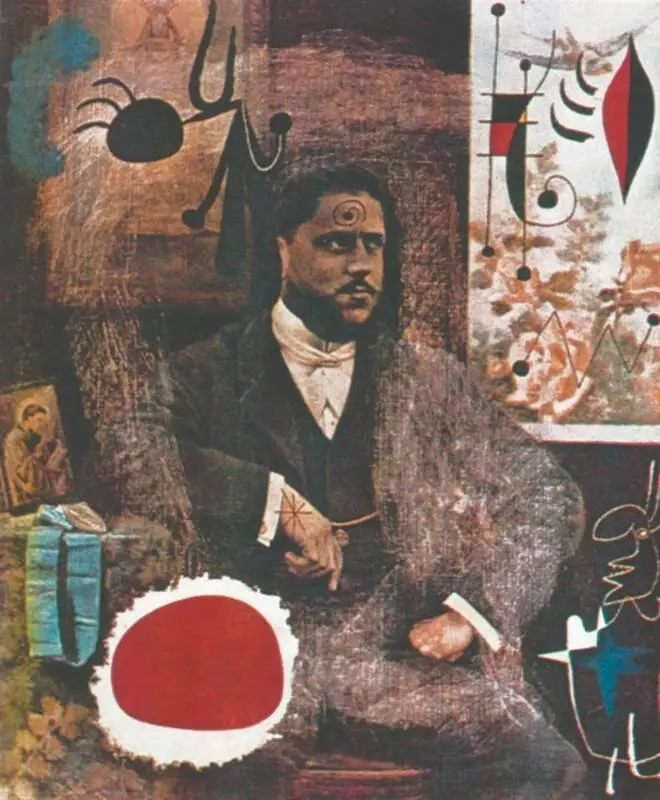 Х Миро Портрет мужчины в раме конца XIX　века 1950 год Возможно под - фото 192