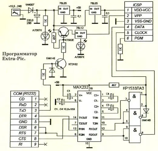 Он собран на микросхеме МАХ232 которая является преобразователем уровней - фото 58