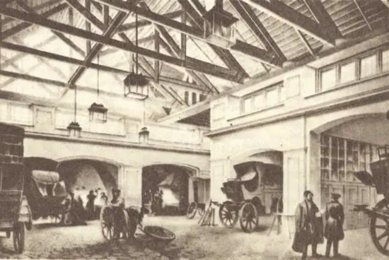 Вокзал дилижансов в Петербурге Литография Гоголь Рисунок К Мазера 1840 - фото 129