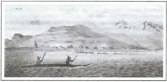 Улюлюк главное поселение на острове Уналашке Рисунок художника Л Хориса Во - фото 53
