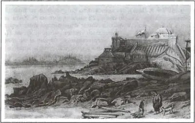 НовоАрхангельская крепость Рисунок Ф Мергенса 1820е гг Из альбома - фото 123