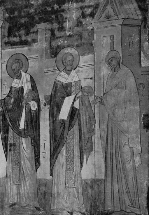 112 Чудо о ковре Фреска южной стены дьяконника Рождественского собора - фото 117