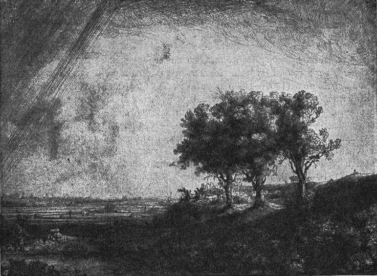 Рис 173 Три дерева Гравюра Рембрандта Как живописец мертвой натуры - фото 173
