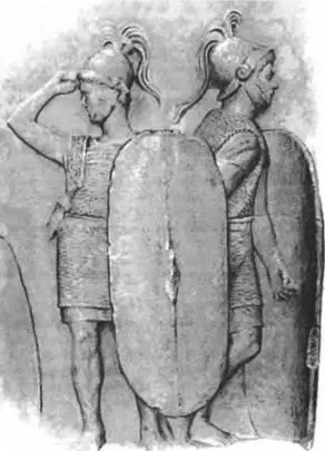 Рис 28 Римские легионеры на рельефе алтаря Домиция Агенобарба 1я пол I в - фото 30