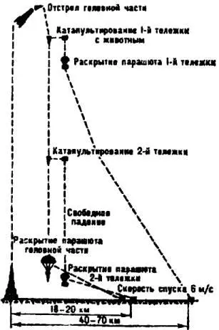 Схема полета геофизической ракеты с животными на борту ЭПИТАФИЯ ЛАЙКЕ Всего - фото 31
