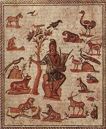 Орфей играющий на лире Мозаика С его именем связано множество легенд - фото 153